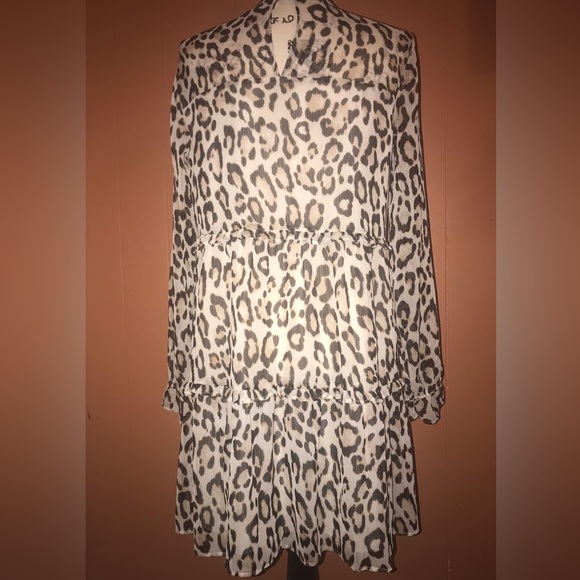 Leopard print ruffle tiered dress by Loft - Picture 4 of 7
